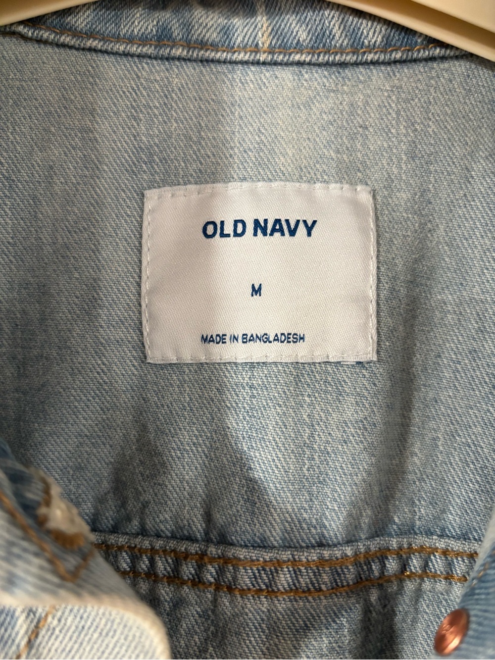 Old Navy Light Wash Denim Jacket with Navy Embroidery - Women's - Picture 2 of 2